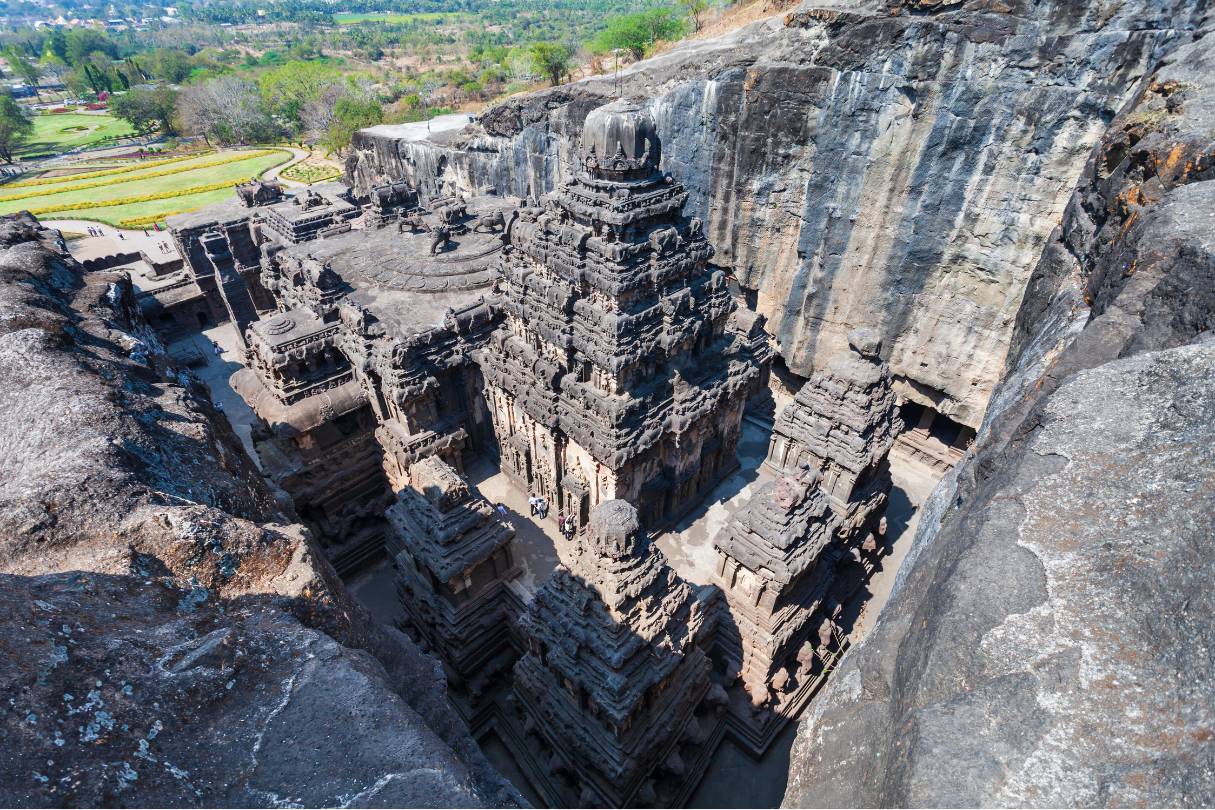 Kailasa Temple at the Ellora Caves. One of the best historical places in Aurangabad, India.