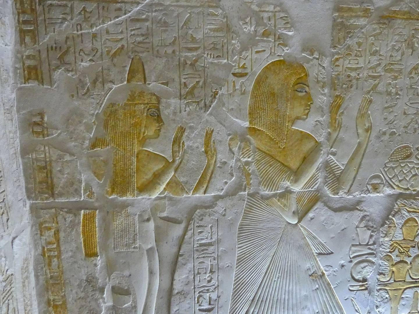 Murals inside Maya's tomb at Saqqara Necropolis